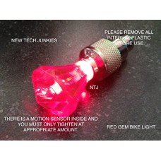 NTJ 1 Pair GEM STONE LED Motion Activated Bike Bicycle Wheel Valve Stem Cap Tire Light (4 colors to choose from) (Pink (Red light)) - B00NAQ2K54